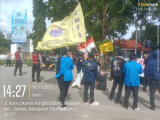 PMII STAI Assalamiyah Gelar Aksi di Jalan Cikande–Rangkasbitung Desak Penegakan Aturan Jam Operasional Mobil Tambang