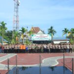 Kapolres Inhil AKBP Farouk Oktora S.H, S.I.K Pimpin Gelar Apel Pengamanan Pawai Malam Takbir Idul Adha 1447 H