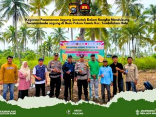 Dukung Swasembada Pangan Asta Cita, Polsek Tembilahan Hulu Gelar Penanaman Jagung Serentak