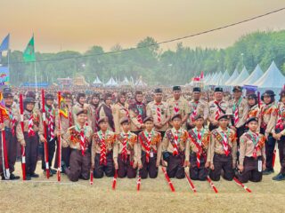 Kakwarcab Gerakan Pramuka 04.02 Inhil Hadiri Pembukaan Jambore Nasional ke XII di Cibubur.